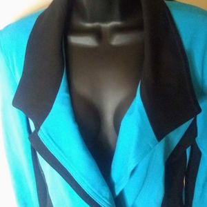 Kenneth Cole New York Blazer Jacket Size 10 Turquoise Black